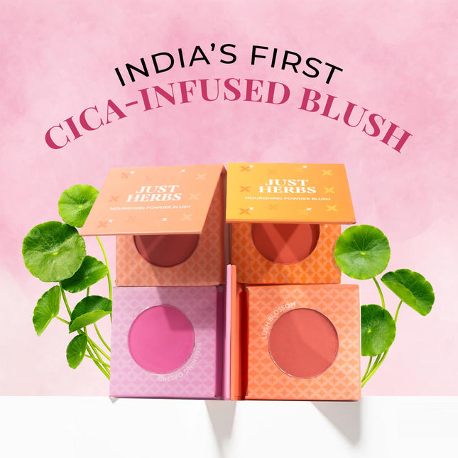 Just Herbs Nourishing Powder Blush Infused with Beetroot & Gotukola Velvet Rose-3.5g