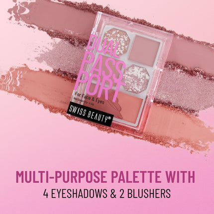 Swiss Beauty Face and Eye Dual Passport Palette | Eyeshadow + Blusher Palette-4.5g