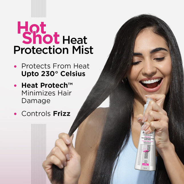 Bblunt Hot Shot Heat Protection Hair Mist for Men & Women | 150 ml