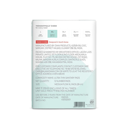 Nua Complete Comfort Sanitary Pads Sensitive Skin | Pack of 12