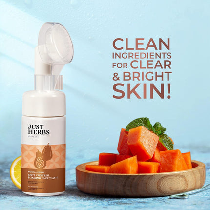 Just Herbs Brightening Foaming Face Wash With Vitamin C, Papaya and Lemon-100ml