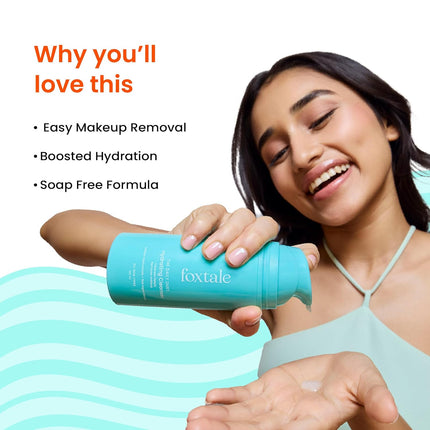 Foxtale Gentle Hydrating Face Wash with Hyaluronic Acid, Vitamin B5 All Skin Types | 100 ml