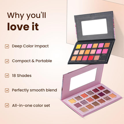 HUDA GIRL Beauty Rose Gold Remastered + Nude Edition Eyeshadow Palette Combo Kit - 36 Matte