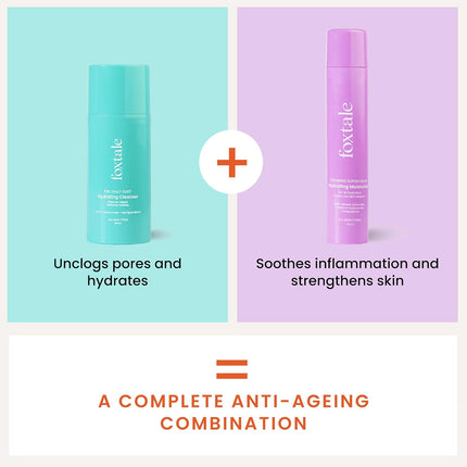 Foxtale Hydration Skin Care Kit | Cleanser Face Wash- 100ml + Ceramide Supercream Moisturizer- 50ml