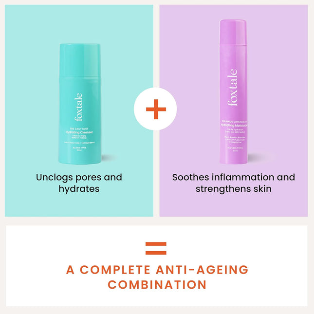 Foxtale Hydration Skin Care Kit | Cleanser Face Wash- 100ml + Ceramide Supercream Moisturizer- 50ml