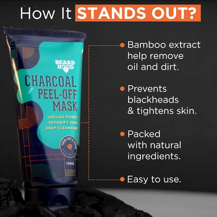 Beardhood Activated Charcoal Peel Off Mask,100g