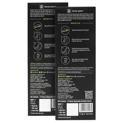 PEESAFE Foldable & Disposable Female Urination Device - 24 Units