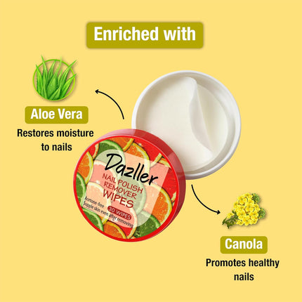 Dazller Nail Polish Remover Wipes Orange 30 wipes-Pack of 3