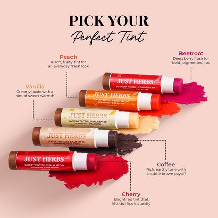 Just Herbs Tinted Lip Balm for Men and Women -4g
