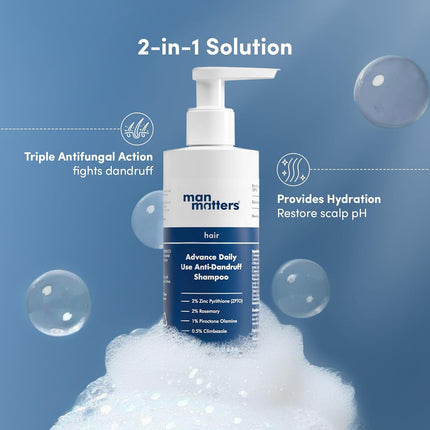 Man Matters Advanced Daily Use Anti Dandruff Shampoo with Rosemary 200ml