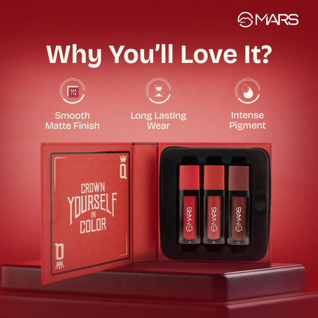 MARS Queen of Mattes Lipstick Box Set (3 x 4.5 ml) -Brown