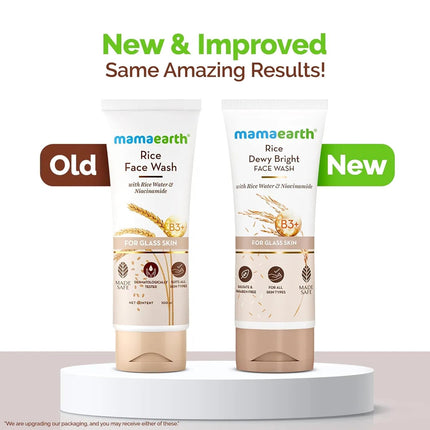 Mamaearth Rice Dewy Bright Face Wash With Rice Water & Niacinamide For Men & Women | 100 ml