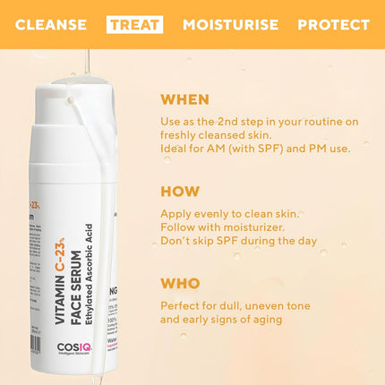 Cos-IQ 23% Vitamin C Face Serum for Glowing Skin 30ml