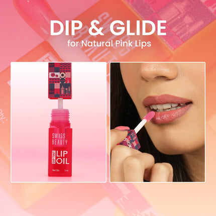 Swiss Beauty Dip Tint Lip Oil | Colour-Changing Lip Oil - 3ml
