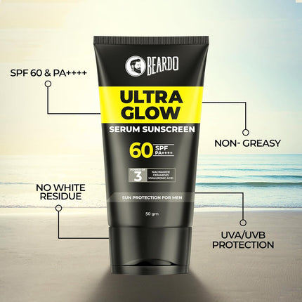 Beardo Ultra Glow Serum Sunscreen SPF 60+ PA++++ 50g