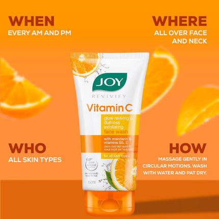 Joy Vitamin C Face Wash For Bright and Glowing Face 150ml x 2
