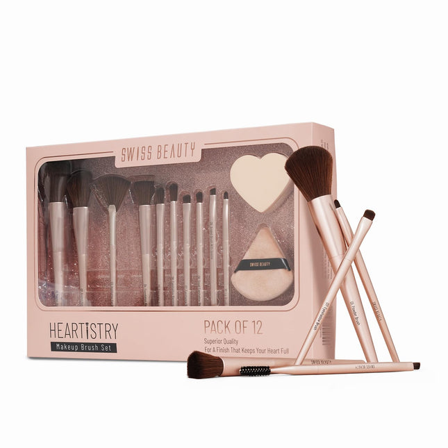 Swiss Beauty Heartistry Makeup Brush Set | 12 Pieces