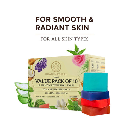 Khadi Natural Herbal Soap Gift Set -125g Pack of 10