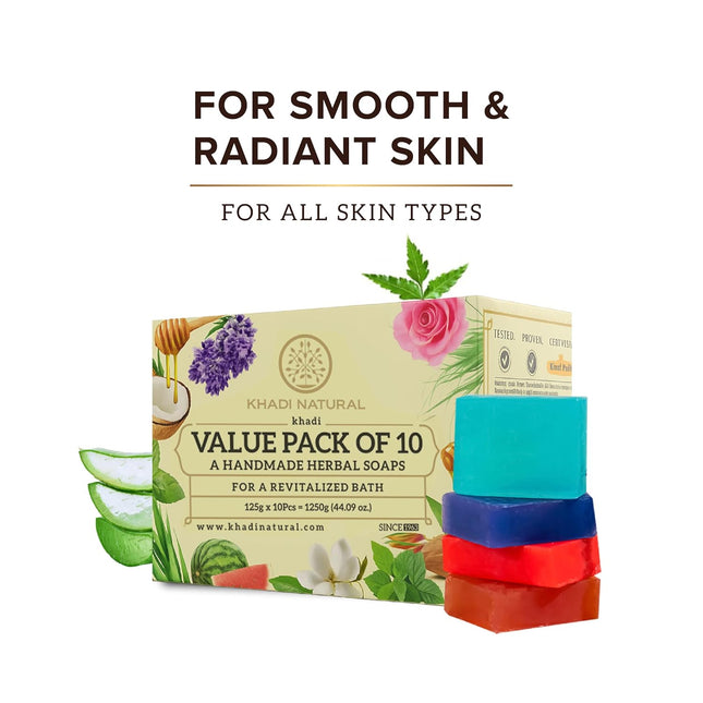 Khadi Natural Herbal Soap Gift Set -125g Pack of 10