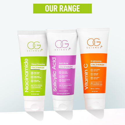 OG BEAUTY Science Niacinamide Face Wash 100ml | 2% Niacinamide & 0.2% Vitamin B5
