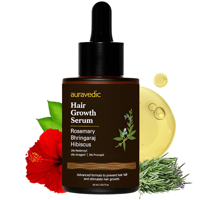 Auravedic Advance Hair Growth Serum For Scalp with 3% Redensyl, 2% Anagain, 3% Procapil-30ml