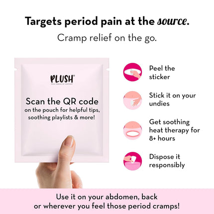 Plush 8+ Hour Instant Cramp Relief Heating Patch (Pack of 2)