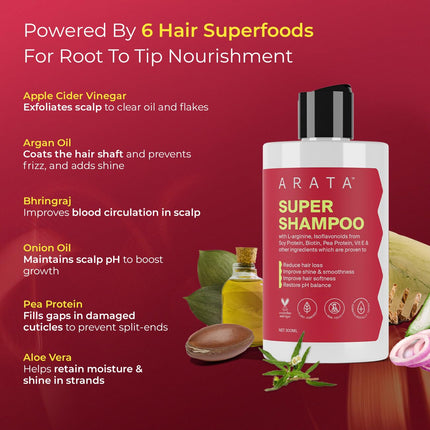 Arata Super Shampoo (300ml) Prevents Hair Loss For Women & Men