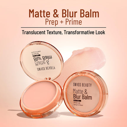 Swiss Beauty Matte & Blur Balm | Prep + Prime With Vitamin E & B3 | UV Light Protection