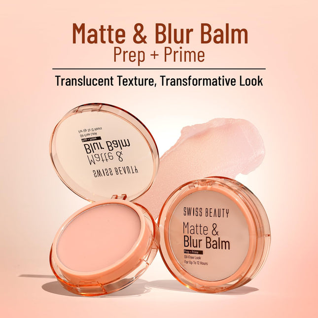 Swiss Beauty Matte & Blur Balm | Prep + Prime With Vitamin E & B3 | UV Light Protection
