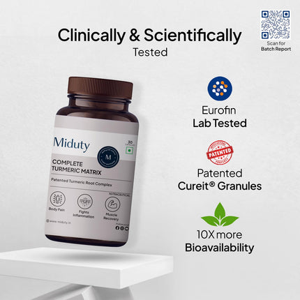 Miduty Palak Notes Turmeric Matrix Pure - 30 Veg Capsules