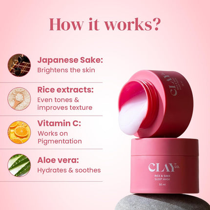 Clayco. Rice & Sake Sleep Mask 50 Ml | Face Mask