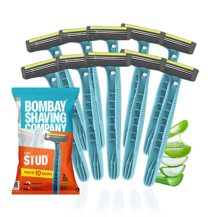 Bombay Shaving Company Flexi Smooth Stud Razor - 5 Pcs x 2 | Disposable Razor