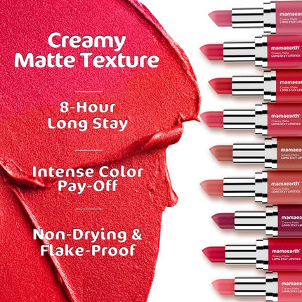 Mamaearth Creamy Matte Long Stay Lipstick with Murumuru Butter -4.2g