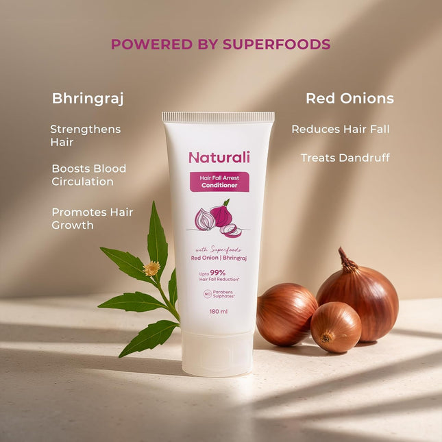 Naturali Hairfall Arrest Conditioner with Red Onion & Bhringraj -180ml