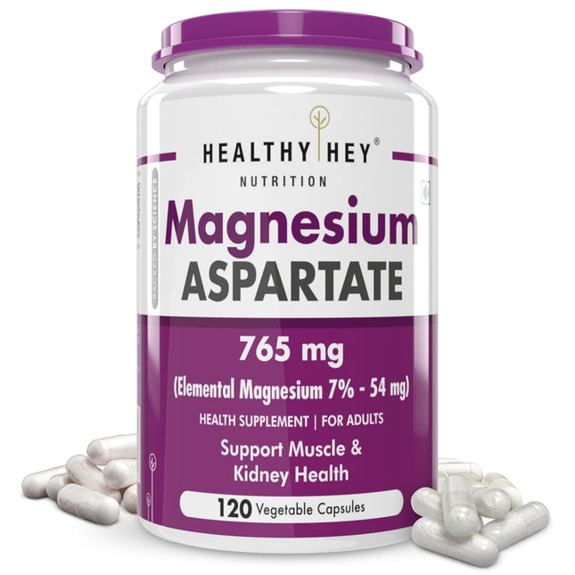 HealthyHey Nutrition Magnesium Aspartate -120 Vegetabel Capsules
