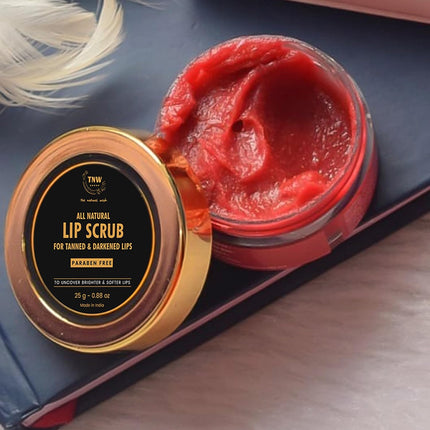 TNW-THE NATURAL WASH Lip Scrub With Cocoa Butter, Brown Sugar, Shea Butter, Papaya, Natural Flowers & Essential Oils -25g