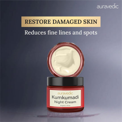 Auravedic Kumkumadi Oil Retinol Night Cream For Face - Night Cream-50g