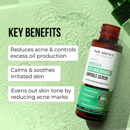 Dr. Sheth's Centella & 10% Niacinamide Face Serum For All Skin Types | 30 ml