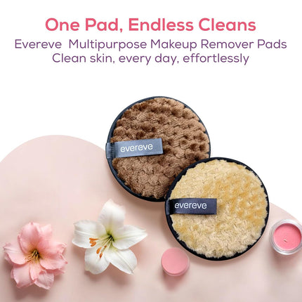 Evereve Multipurpose Double-Sided Round and Washable Makeup Remover Pads -Pack of 2
