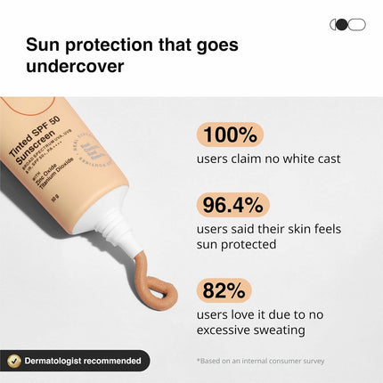Cureskin Mineral Sunscreen Matte Finish Tinted SPF 50 PA++++50 g (Pack of 1)