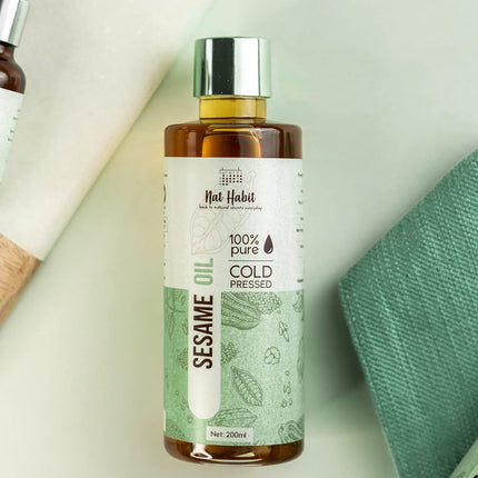 Nat Habit Cold Pressed 100% Pure Sesame (Til) Oil Skin 200ml