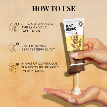 Just Herbs SPF 35+ Nosun Sunscreen Gel with Jojoba & Wheatgerm-50ml