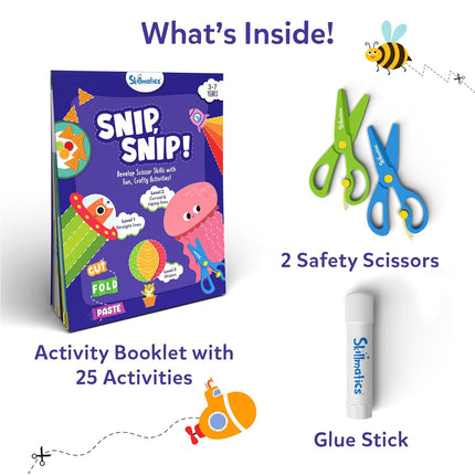 Skillmatics Scissor Skills Activity Book - Snip 25 Fun Cutting & Creative Activities for Kids Ages 3, 4, 5, 6, 7