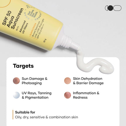 Cureskin SPF 50 Aqua Sunscreen with Advanced UV Filters-50g