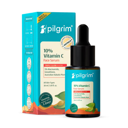 Pilgrim 10% Vitamin C Serum 30ml With 5% Niacinamide, Hyaluronic & Glycolic Acid-30ml