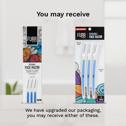 FURR Reusable Face Razor For Women Facial Hair With German Blade- Pack of 3