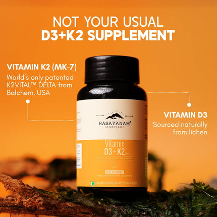 Rasayanam Vitamin D3 K2-120 Veg Tablets