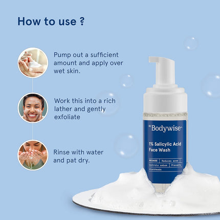 Be Bodywise 1% Salicylic Acid Oil Control Face Wash For Acne & Pimples | 120ml