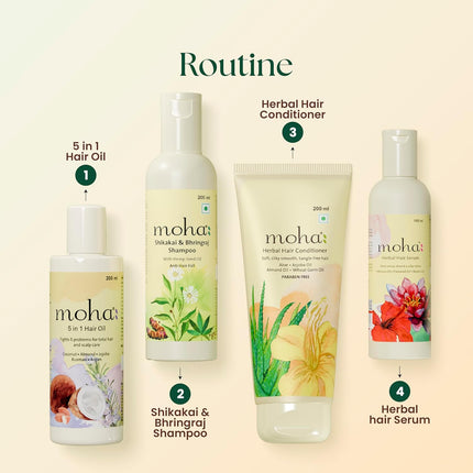 Moha 5-in-1 Hair Oil | Blend of Rosemary, Coconut, Argan, Jojoba & Almond Oil