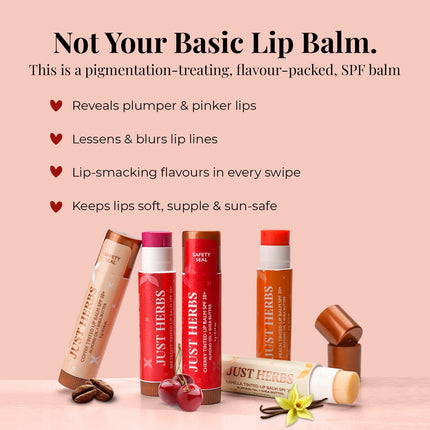 Just Herbs Tinted Lip Balm for Men and Women -4g